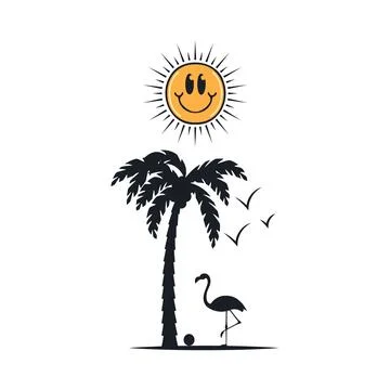 Happy summer on the beach Stock-Illustration
