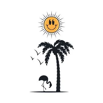 Happy summer on the beach Stock-Illustration