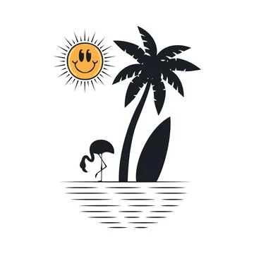 Happy summer on the beach Stock-Illustration