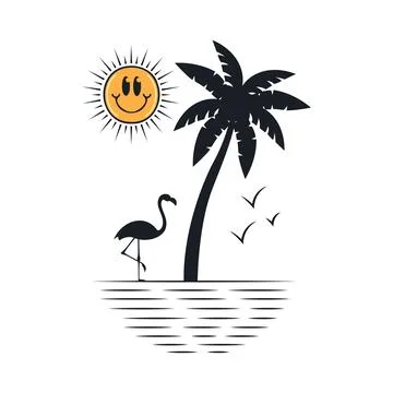 Happy summer on the beach Stock-Illustration