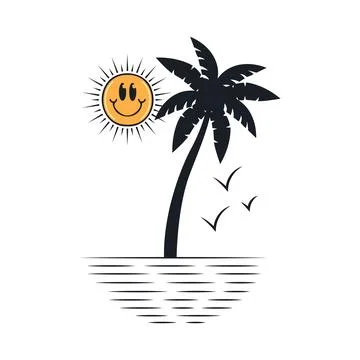 Happy summer on the beach Stock-Illustration