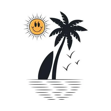 Happy summer on the beach Stock-Illustration