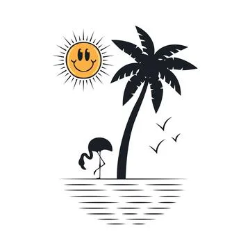 Happy summer on the beach Stock-Illustration