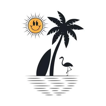 Happy summer on the beach Stock-Illustration