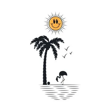 Happy summer on the beach Stock-Illustration