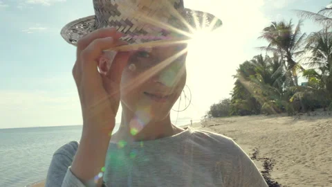 Happy summer face Stock Footage 172035997