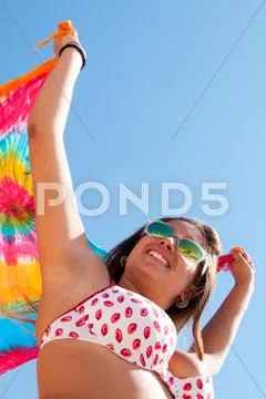 Happy summer girl Stock Photos