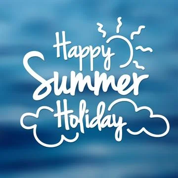 Happy Summer Holiday Text, Vector Illustration Stock-Illustration