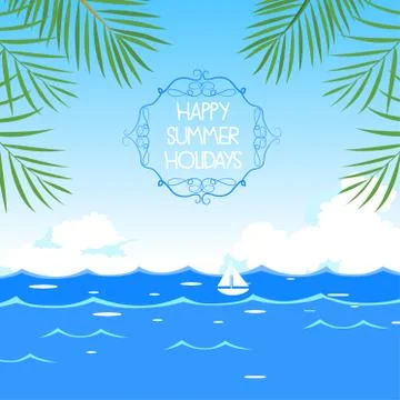 Happy summer holidays Stock Illustration