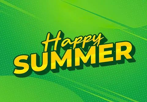 Happy summer message with bright green background Stock Illustration