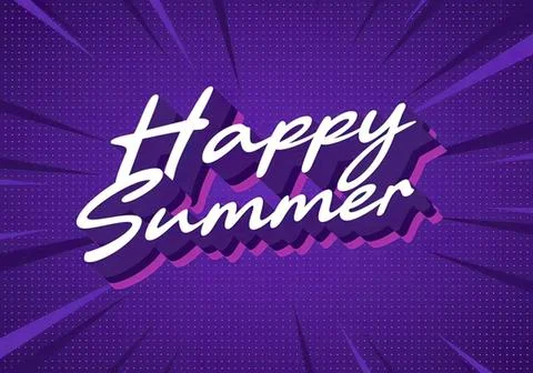 Happy summer message with colorful background and text Stock Illustration