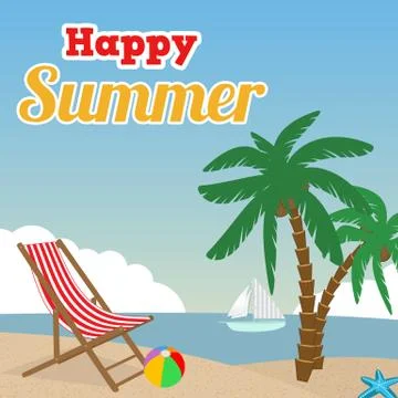 Happy Summer poster Stock Illustration