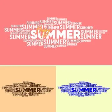 Happy Summer Word Cloud Image text Stock Illustration