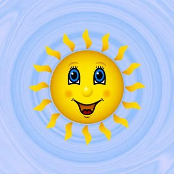 Happy sun on blue sky generated texture background Stock Illustration