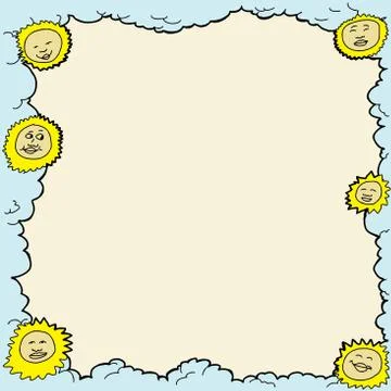 Happy sun border Stock Illustration