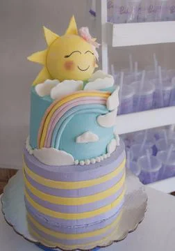 Happy Sun Cake Foto stock