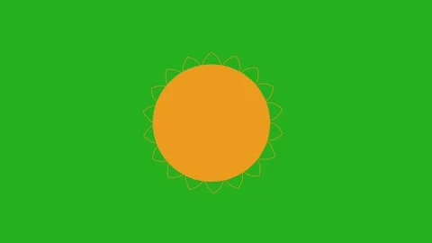 Happy Sun Cartoon Moving with Rays Green Screen Animation 4K Stock Footage 330999893
