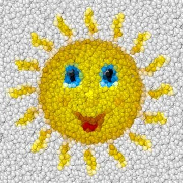 Happy sun image balls generated hires texture Stock Illustration