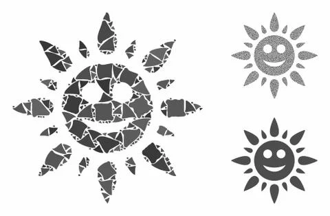 Happy sun light Composition Icon of Abrupt Elements 스톡 일러스트