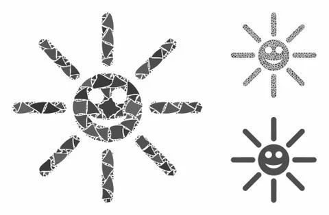 Happy sun rays Composition Icon of Unequal Items Stock Illustration