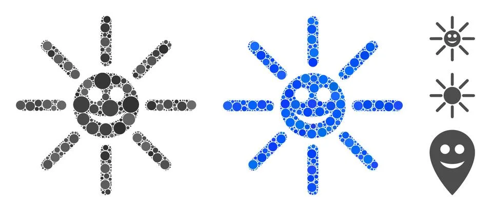 Happy Sun Rays Composition Icon of Round Dots Stockillustratie