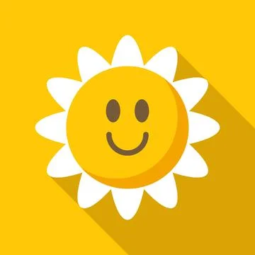 Happy sun smiling with long shadow Stock Illustration