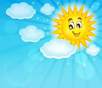 Happy sun topic image - eps10 vector illustration. Stock Illustration