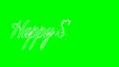Happy Sunday animated white script text with sparkles on green screen Video stock 343199576
