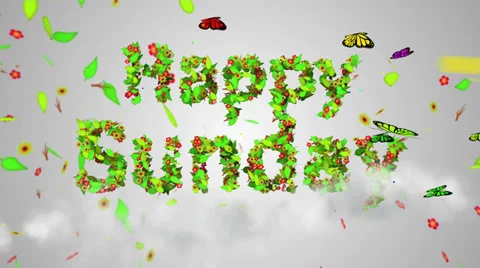 Happy Sunday leaves particles Loop Animation 4K resolution Ultra HD Stock Footage 39933582