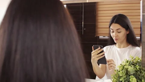 Happy surprise at the message received Stock Footage 138869150
