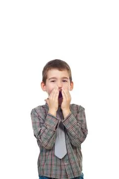 Happy surprised boy Foto stock