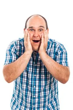 Happy surprised man Stock Photos
