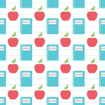 Happy Teacher Seamless Pattern Design Educational Style Elements in Templat.. Illustrazione stock