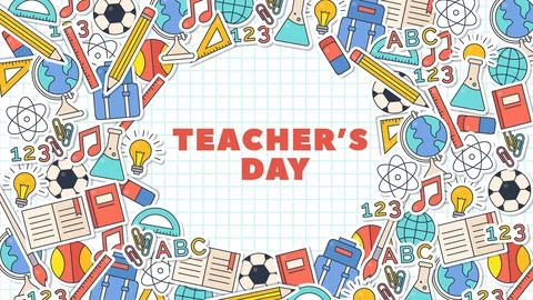 HAPPY TEACHER's DAY blueprint doodle ani... | Stock Video | Pond5