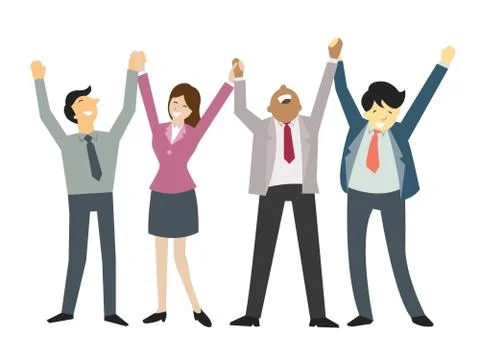 Happy teamwork Stock Illustration