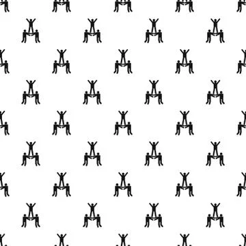 Happy teamwork pattern seamless Stock Illustration