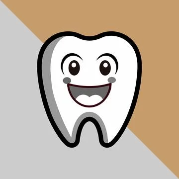 Happy teeth icon silhouette vector style with a white background. smiley to.. Stock Illustration