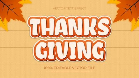 Happy Thanks Giving editable text effect template イラスト素材