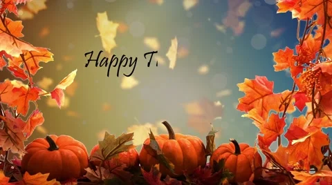 Happy Thanksgiving 04 - Virtual Green Screen Background Loop Stock Footage