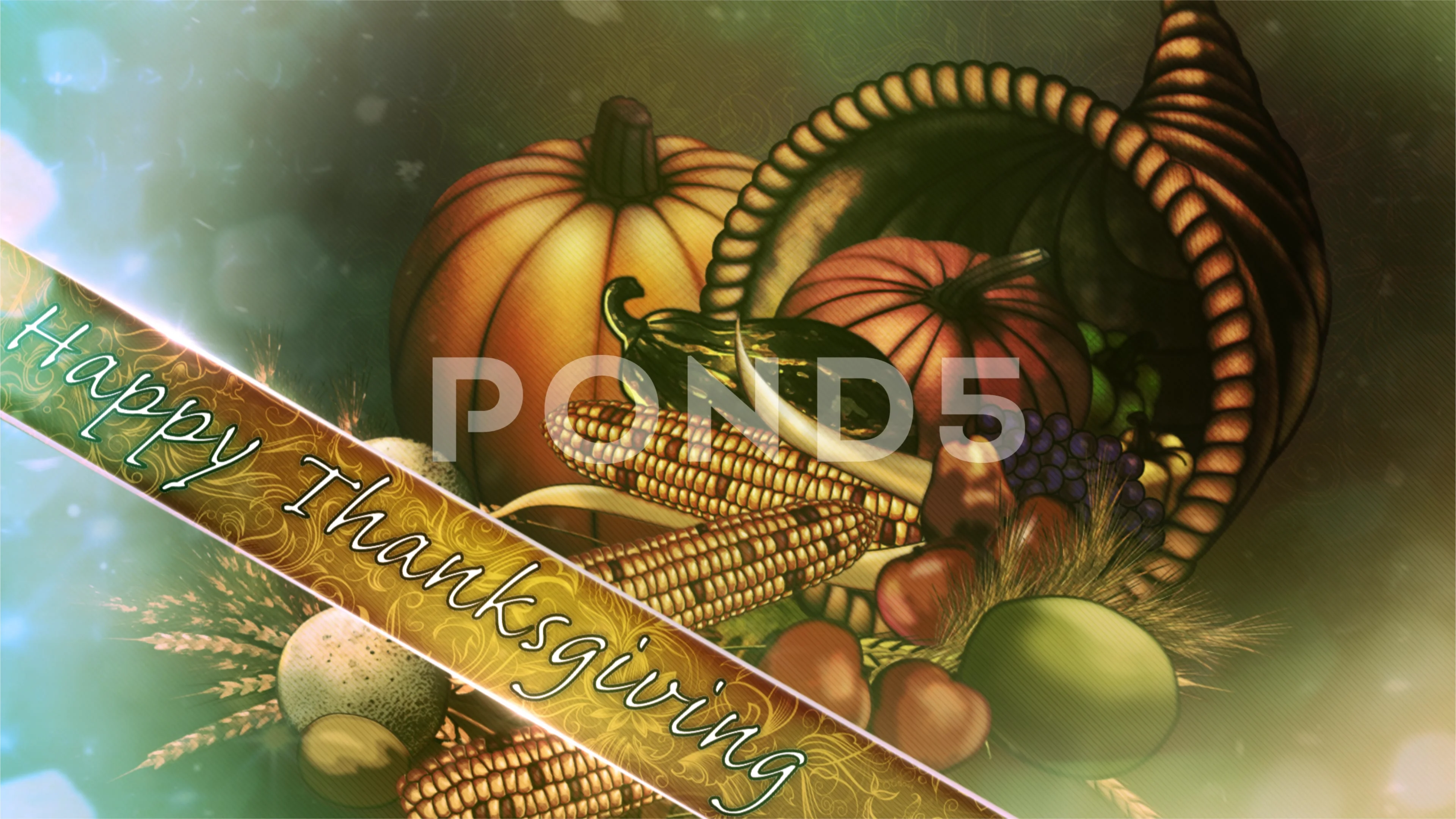 Happy Thanksgiving Abundant Harvest 4K L, Stock Video