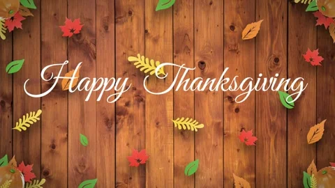 Happy Thanksgiving Animated Script Stock Footage 255301276