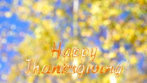 Happy thanksgiving animated text on a be... | Stock Video | Pond5