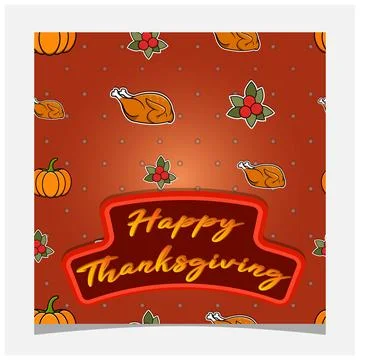 Happy Thanksgiving Card Design. Template Greeting Card, Poster, Flyer and I.. Stock Illustration