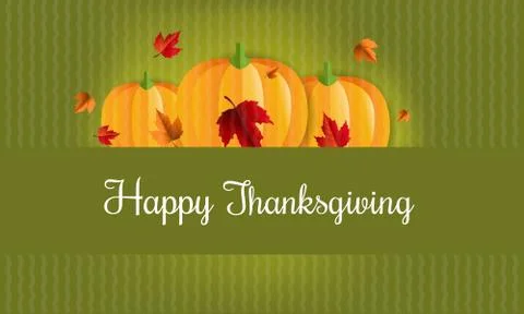 Happy Thanksgiving Card With Leaves Stock Illustration