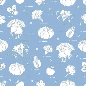 Happy Thanksgiving cartoon pattern. Stock Illustration