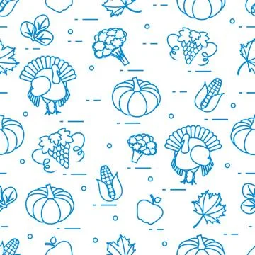 Happy Thanksgiving cartoon pattern. Stock Illustration
