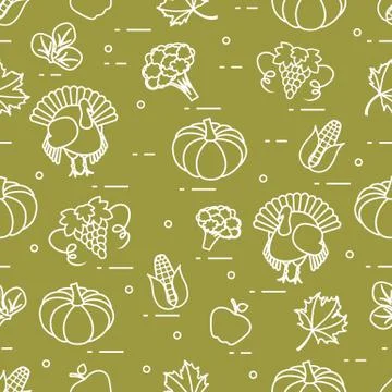 Happy Thanksgiving cartoon pattern. Stock Illustration