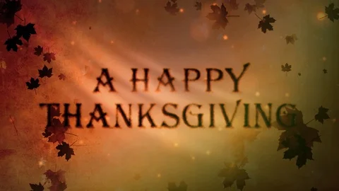 Happy Thanksgiving Gentle Leaf Fall 4K Loop Video stock 81601437