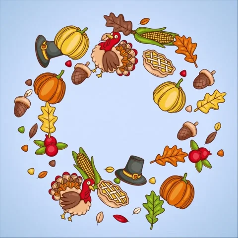 Happy Thanksgiving Looping Background Stock Footage 325060198
