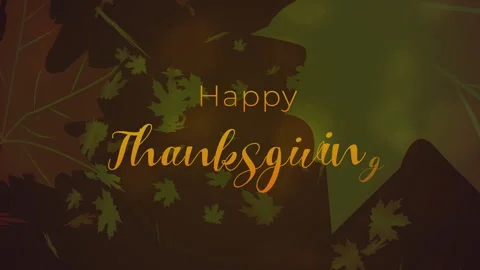 Happy thanksgiving message surrounded by brown and green leaves Stock Footage 288069788